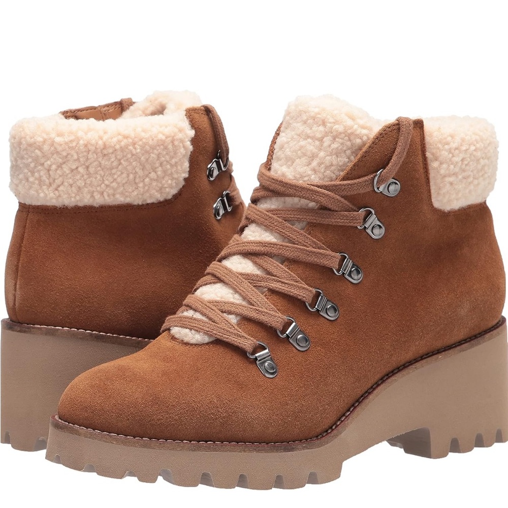 Blondo Devin Sherpa Bootie in Camel Suede